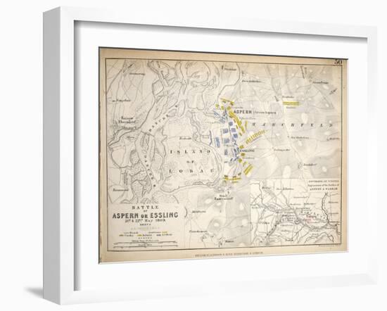 Map of the Battle of Aspern or Essling, Published by William Blackwood and Sons, Edinburgh and…-Alexander Keith Johnston-Framed Giclee Print