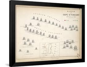 Map of the Battle of Cape St. Vincent, Published by William Blackwood and Sons, Edinburgh and…-Alexander Keith Johnston-Framed Giclee Print