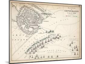 Map of the Battle of Copenhagen, Published by William Blackwood and Sons, Edinburgh and London,…-Alexander Keith Johnston-Mounted Giclee Print