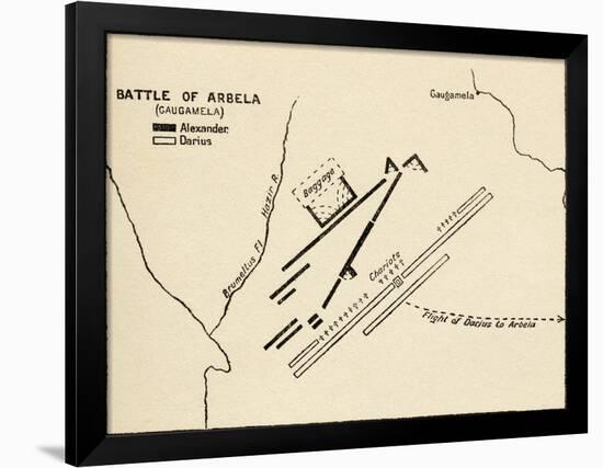 Map of the Battle of Gaugamela, from 'Atlas of Ancient and Classical Geography, Published in 1928-null-Framed Giclee Print