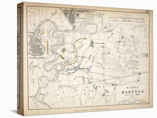 Map of the Battle of Marengo, Published by William Blackwood and Sons, Edinburgh and London, 1848-Alexander Keith Johnston-Stretched Canvas