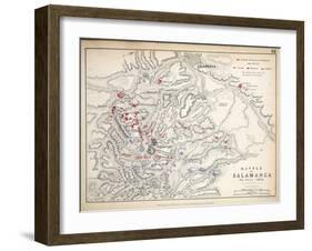 Map of the Battle of Salamanca, Published by William Blackwood and Sons, Edinburgh and London, 1848-Alexander Keith Johnston-Framed Giclee Print