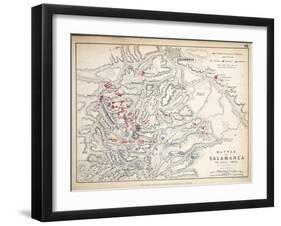 Map of the Battle of Salamanca, Published by William Blackwood and Sons, Edinburgh and London, 1848-Alexander Keith Johnston-Framed Giclee Print