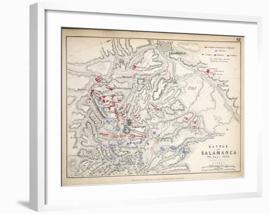 Map of the Battle of Salamanca, Published by William Blackwood and Sons, Edinburgh and London, 1848-Alexander Keith Johnston-Framed Giclee Print