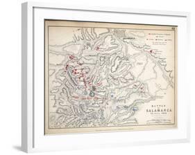 Map of the Battle of Salamanca, Published by William Blackwood and Sons, Edinburgh and London, 1848-Alexander Keith Johnston-Framed Giclee Print