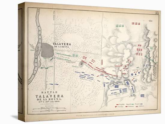 Map of the Battle of Talavera, Published by William Blackwood and Sons, Edinburgh and London, 1848-Alexander Keith Johnston-Stretched Canvas