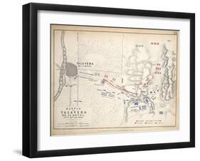 Map of the Battle of Talavera, Published by William Blackwood and Sons, Edinburgh and London, 1848-Alexander Keith Johnston-Framed Giclee Print