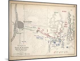 Map of the Battle of Talavera, Published by William Blackwood and Sons, Edinburgh and London, 1848-Alexander Keith Johnston-Mounted Giclee Print