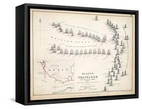 Map of the Battle of Trafalgar, Published by William Blackwood and Sons, Edinburgh and London, 1848-Alexander Keith Johnston-Framed Stretched Canvas