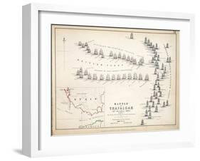 Map of the Battle of Trafalgar, Published by William Blackwood and Sons, Edinburgh and London, 1848-Alexander Keith Johnston-Framed Giclee Print