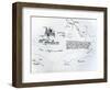 Map of the Bay of Mont Saint-Michel-null-Framed Giclee Print