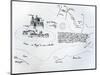 Map of the Bay of Mont Saint-Michel-null-Mounted Giclee Print