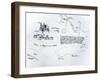 Map of the Bay of Mont Saint-Michel-null-Framed Giclee Print