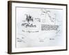 Map of the Bay of Mont Saint-Michel-null-Framed Giclee Print