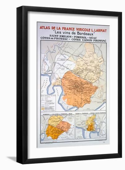 Map of the Bordeaux Region: Saint Emillion-null-Framed Giclee Print