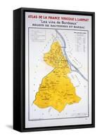 Map of the Bordeaux Region: Sauternes and Barsac-null-Framed Stretched Canvas