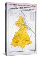 Map of the Bordeaux Region: Sauternes and Barsac-null-Stretched Canvas