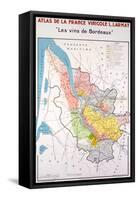 Map of the Bordeaux Region-null-Framed Stretched Canvas