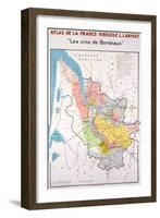 Map of the Bordeaux Region-null-Framed Premium Giclee Print