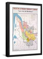 Map of the Bordeaux Region-null-Framed Premium Giclee Print