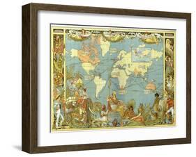 Map of the British Empire in 1886-Walter Crane-Framed Giclee Print