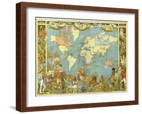 Map of the British Empire in 1886-Walter Crane-Framed Giclee Print