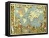 Map of the British Empire in 1886-Walter Crane-Framed Stretched Canvas