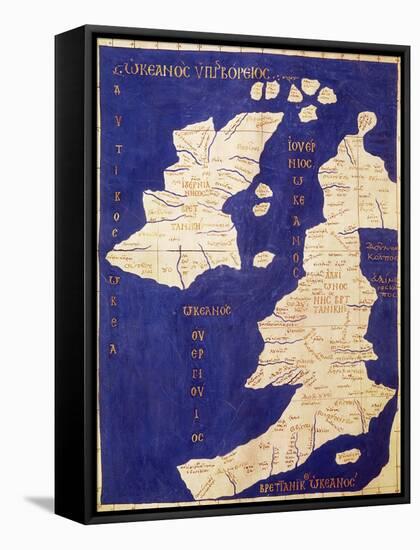 Map of the British Isles, from Geographia-Ptolemy-Framed Stretched Canvas