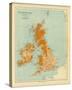 Map of the British Isles-The Vintage Collection-Stretched Canvas