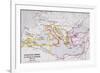 Map of the Byzantine Empire at Death of Emperor Justinian I (463-565) from 'A Literary and…-English School-Framed Giclee Print