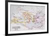 Map of the Byzantine Empire at Death of Emperor Justinian I (463-565) from 'A Literary and…-English School-Framed Giclee Print