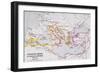 Map of the Byzantine Empire at Death of Emperor Justinian I (463-565) from 'A Literary and…-English School-Framed Giclee Print