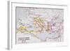 Map of the Byzantine Empire at Death of Emperor Justinian I (463-565) from 'A Literary and…-English School-Framed Giclee Print