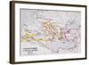 Map of the Byzantine Empire at Death of Emperor Justinian I (463-565) from 'A Literary and…-English School-Framed Giclee Print