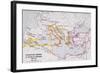 Map of the Byzantine Empire at Death of Emperor Justinian I (463-565) from 'A Literary and…-English School-Framed Giclee Print