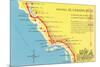Map of the Camino Real, California Missions-null-Mounted Premium Giclee Print