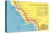 Map of the Camino Real, California Missions-null-Stretched Canvas