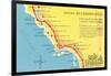 Map of the Camino Real, California Missions-null-Framed Art Print