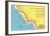 Map of the Camino Real, California Missions-null-Framed Art Print