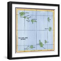 Map of the Cape Verde Islands in the Atlantic-null-Framed Giclee Print