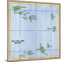 Map of the Cape Verde Islands in the Atlantic-null-Mounted Giclee Print