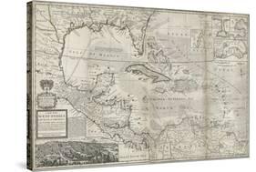 Map of the Caribbean, 1715-Hermann Moll-Stretched Canvas