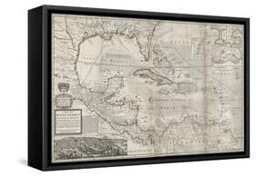 Map of the Caribbean, 1715-Hermann Moll-Framed Stretched Canvas