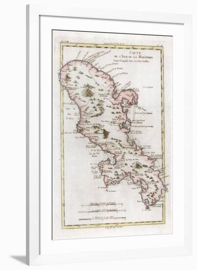 Map of the Caribbean Island of Martinique, C1783-null-Framed Giclee Print