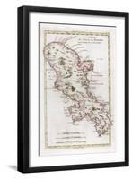 Map of the Caribbean Island of Martinique, C1783-null-Framed Giclee Print