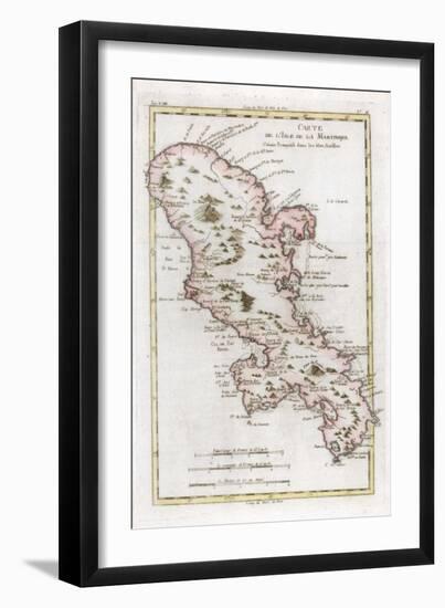 Map of the Caribbean Island of Martinique, C1783-null-Framed Giclee Print