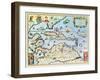 Map of the Caribbean Islands and the American State of Florida-Theodor de Bry-Framed Giclee Print