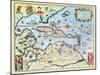 Map of the Caribbean Islands and the American State of Florida-Theodor de Bry-Mounted Giclee Print