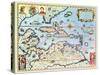 Map of the Caribbean Islands and the American State of Florida-Theodor de Bry-Stretched Canvas