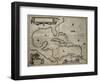 Map of the Caribbean Islands-William and Jan Blaeu-Framed Art Print